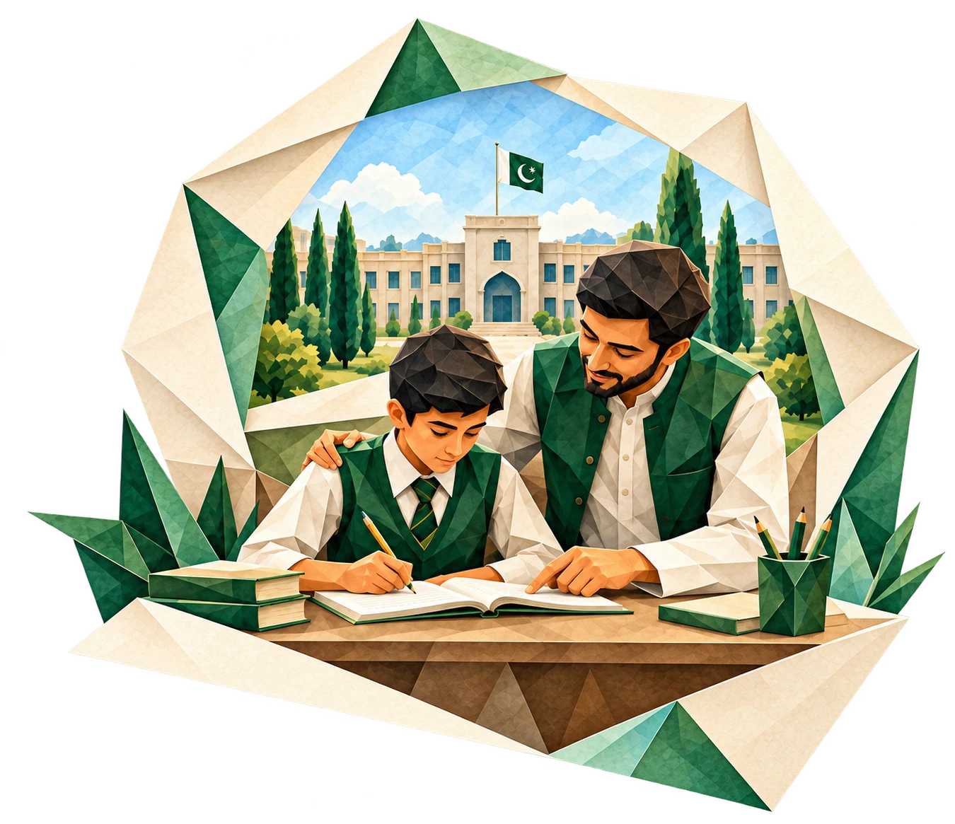 A mentor supporting a student studying for cadet college
