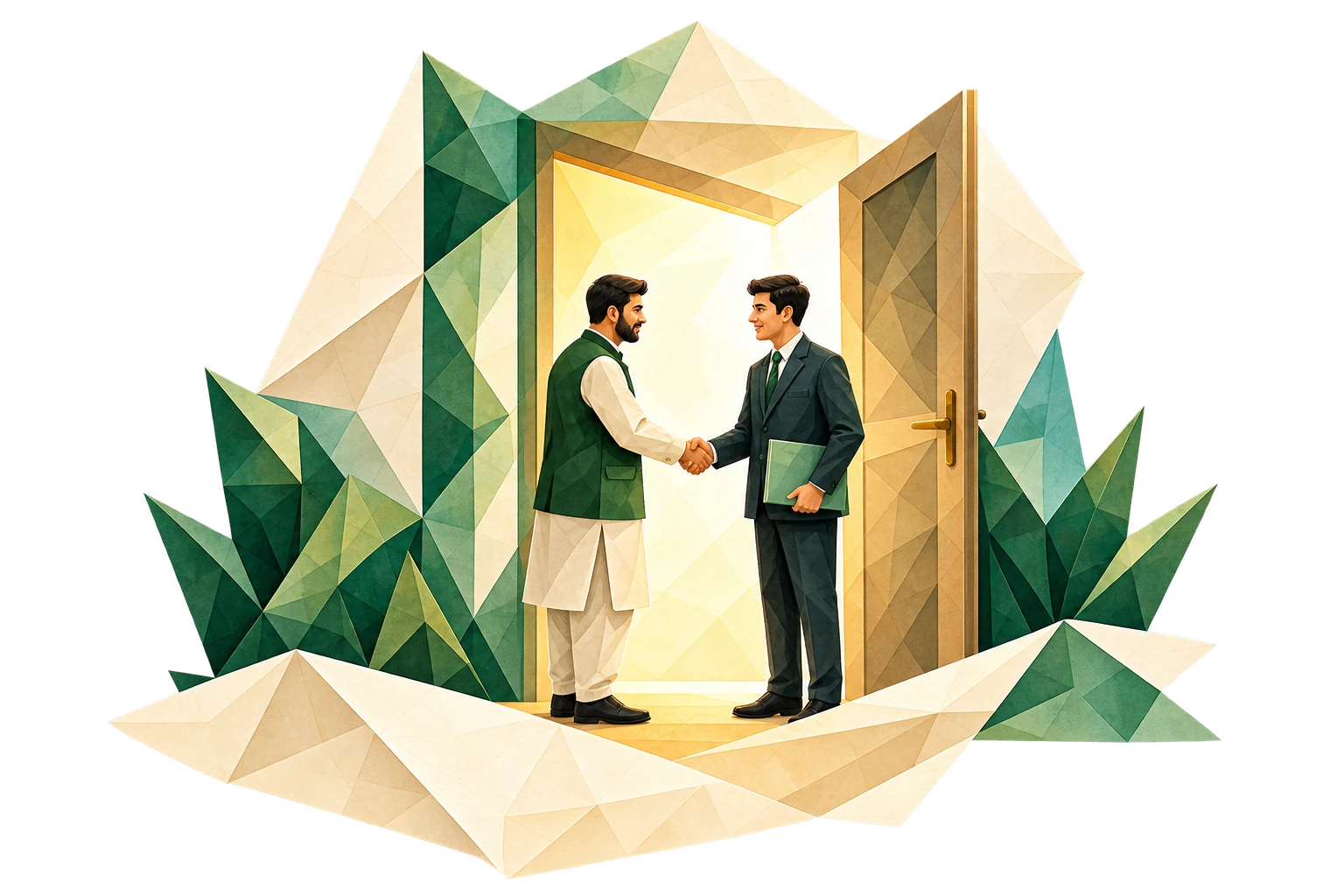 Origami doorway representing Ek Qadam's partnership with orphanages