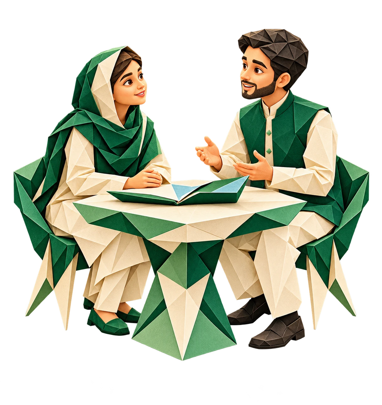Origami orphanage official and Ek Qadam representative discussing the partnership