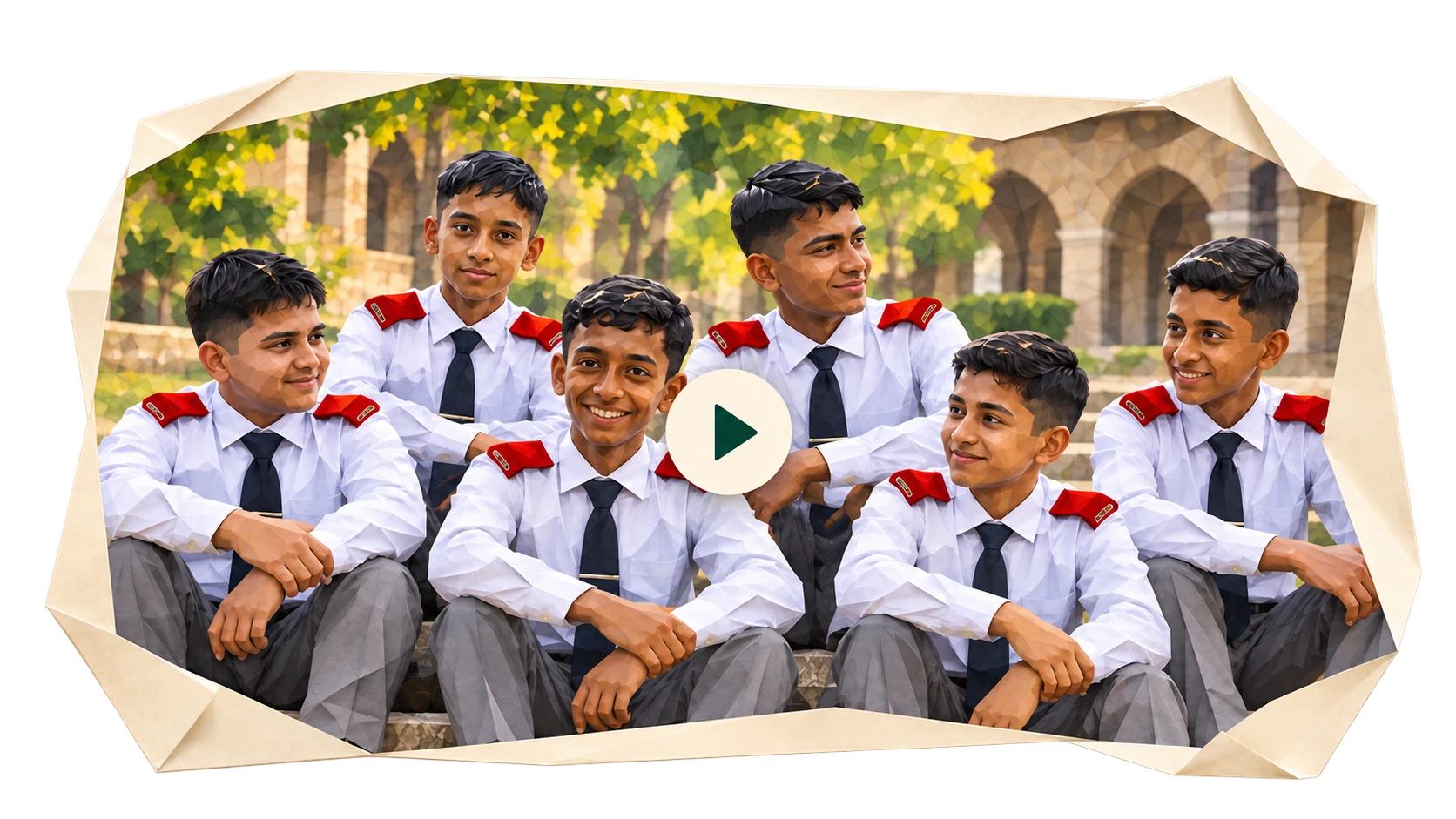Six Ek Qadam students presented in an origami-style documentary poster